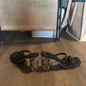 Snake-Skin Heel Sandal Slides